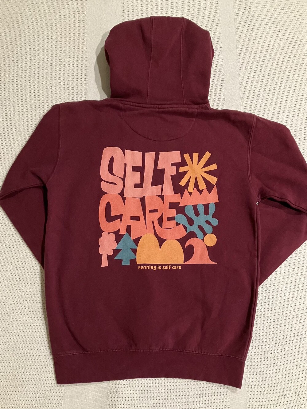 Maroon Running Is Self Care Graphic Hoodie